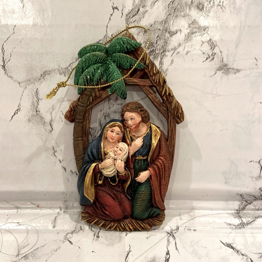 Nativity Ornament with Mary, Joseph, Baby Jesus - Christmas Ornament
